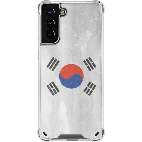 South Korean Flag Distressed Galaxy S21 Plus 5G Clear Case